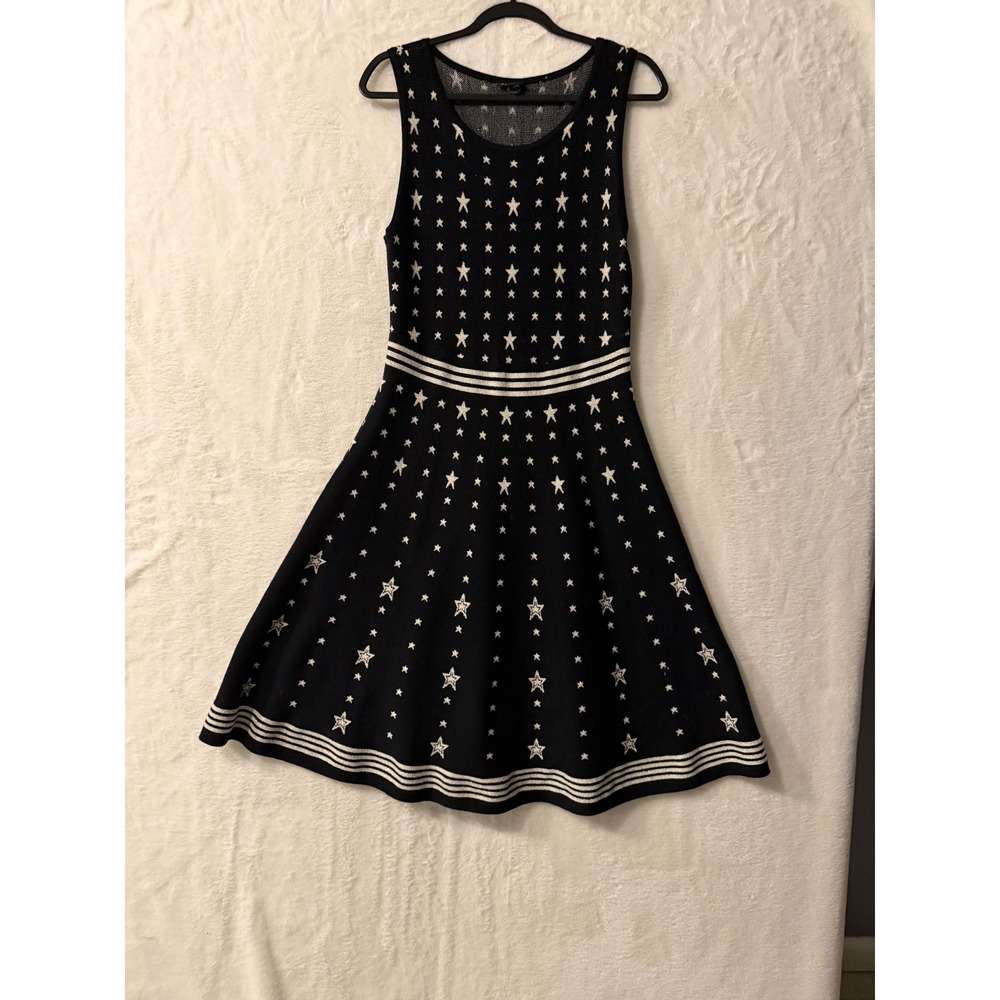 Torrid Black White Star Print Knit Skater Dress Sleeveless Plus Size 1 12075714